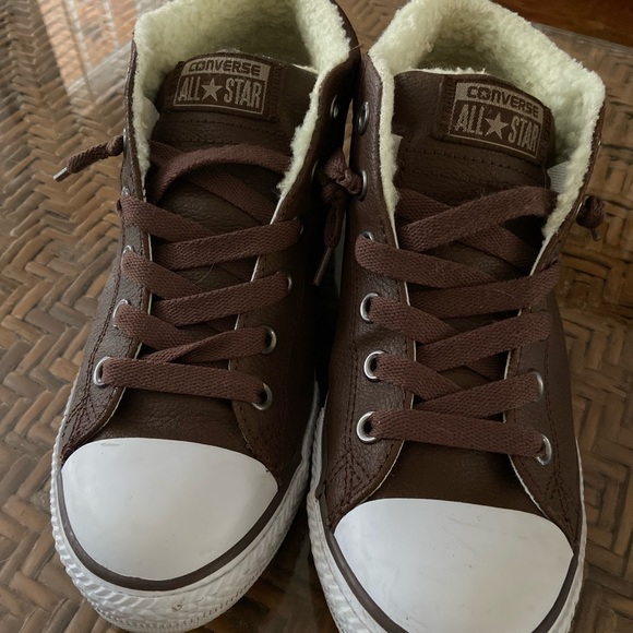 Converse All Stars - leather/wool *Like New!* - Picture 2 of 7